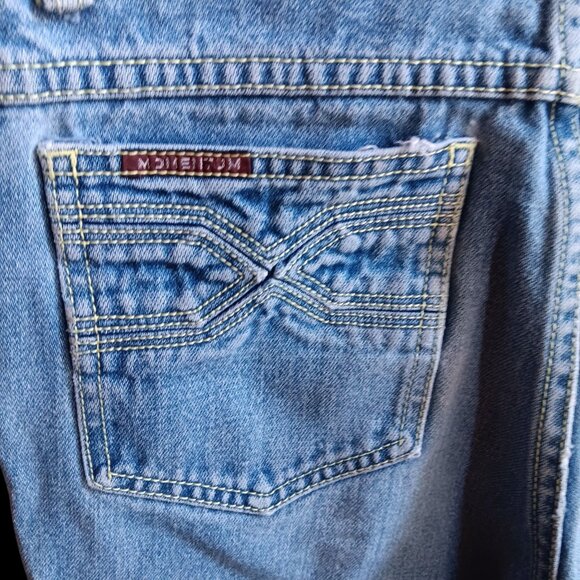 28x28 Vintage Mens Disco Bootcut Jeans 80's JC PENNEY embroidered POCKET DENIM - Picture 4 of 9